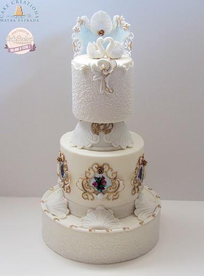Rococo White Wedding - Cake by Cake Creations by ME - Mayra Estrada
