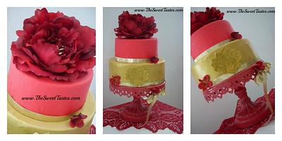 Red and Gold  - Cake by thesweettastes