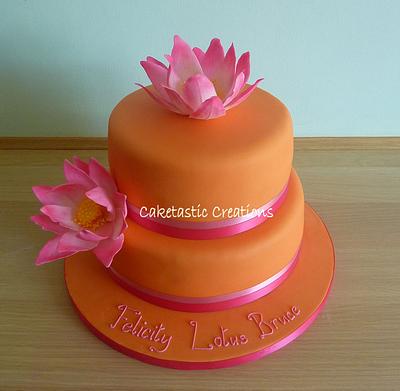 Lotus Flower Naming Day Cake - Cake by Caketastic Creations