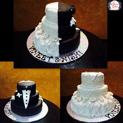 Split Wedding Cake  - Cake by The Masterpiece Cakery