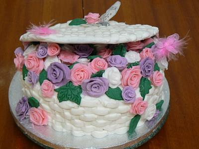 A basket of roses - Cake by Anita's Cakes