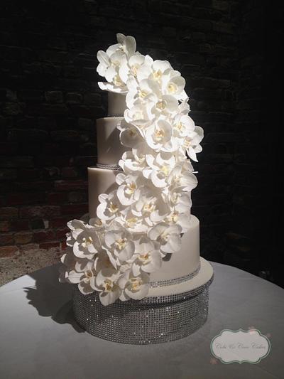 Cascading Orchids Wedding Cake  - Cake by Cobi & Coco Cakes 