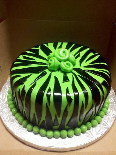 Neon Zibra cake - Cake by Debbie