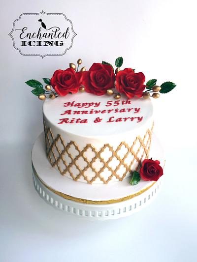 55th anniversary cake - Cake by Enchanted Icing