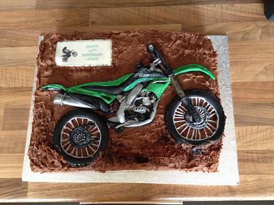 Kawasaki motor cross bike cake  - Cake by silversparkle