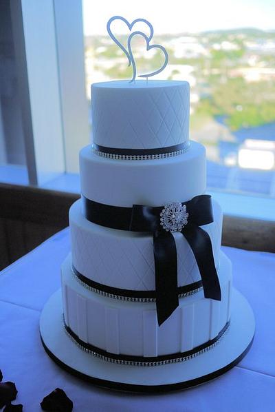 Diamante Quilted Wedding Cake - Cake by Lydia Evans