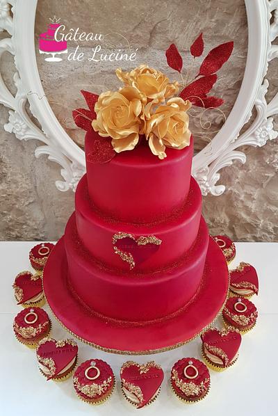 Red & Gold wedding cake  - Cake by Gâteau de Luciné