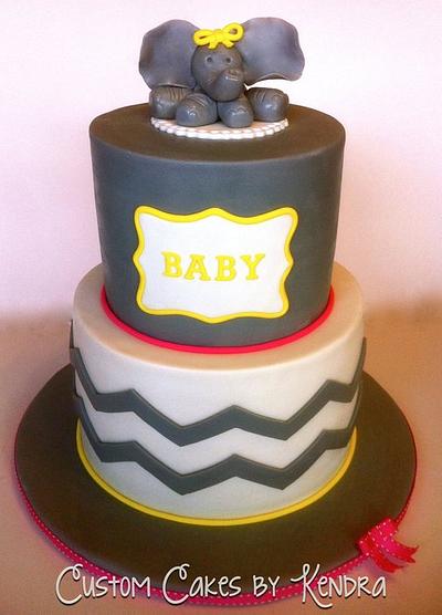 Chevron Baby Shower - Cake by Kendra