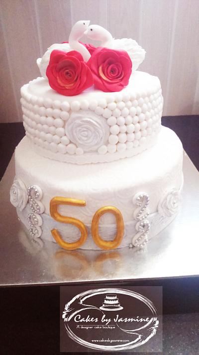 swan 50th anniversary cake - Cake by cakes by jasmine 
