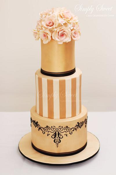 Golden Beauty Wedding Cake - Cake by Diana
