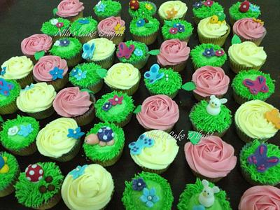 Garden themed cup cakes - Cake by Nilu's Cake D'lights