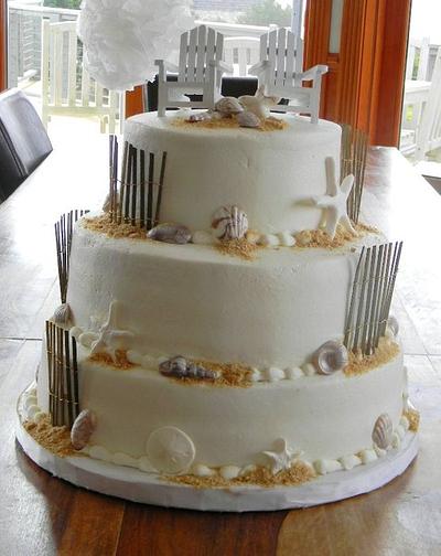 Allison's Beach Wedding - Cake by Donna Tokazowski- Cake Hatteras, Martinsburg WV
