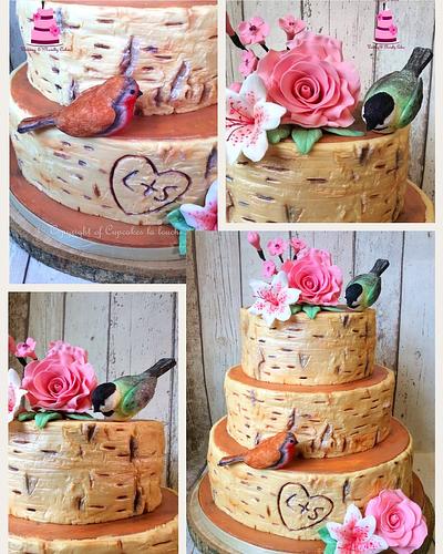 Birch effect wedding cake - Cake by Cupcakes la louche wedding & novelty cakes