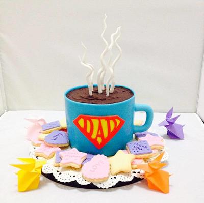 Superhero Coffee Mug Cake for Daddy - Cake by Jac