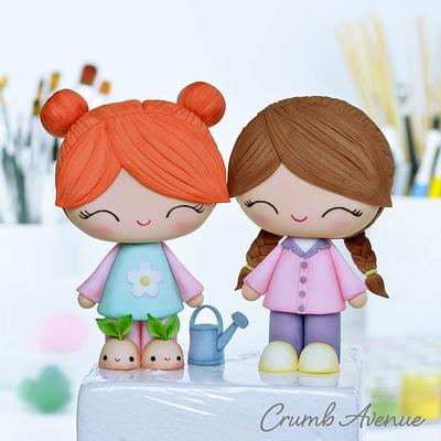 Cute Girl Cake Toppers - Cake by Crumb Avenue