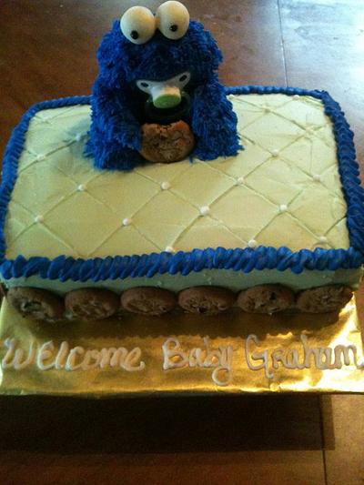 baby cookie monster - Cake by tasteeconfections