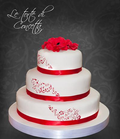 Red and white cake. - Cake by Concetta Zingale