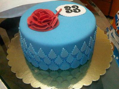 Coral and blue - Cake by Adriana Vigas