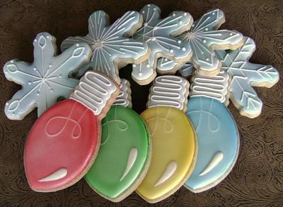 Glittery Bulbs and Flakes Cookie Set - Cake by virago