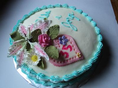 Stargazer lilly Anniversary Cake - Cake by Goreti