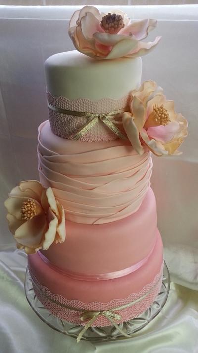 Pink wedding cake  - Cake by Monika Dobšovičová