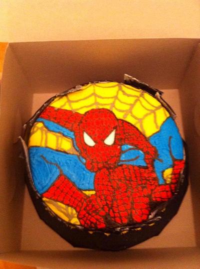 Frozen buttercream transfer Spiderman - Cake by RockinLayers
