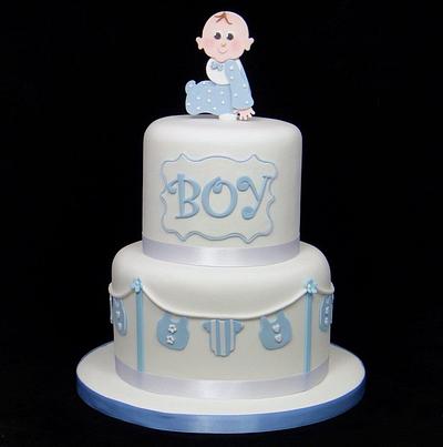 Baby Shower Boy Cake - Cake by Ceri Badham