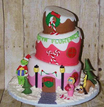 Topsy Turvy Grinch in Whoville Birthday Cake - Cake by DaniellesSweetSide