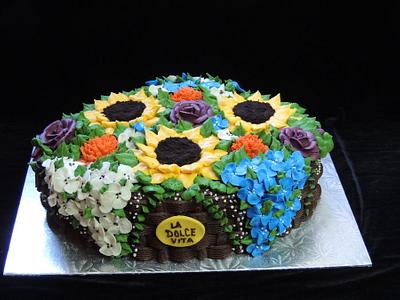 Floral Basketweave - Cake by Crowning Glory