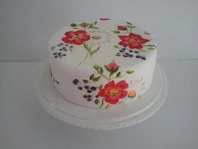 Hand Painted Cake  - Cake by Littlecakey