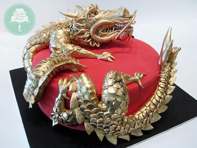 Golden Chinese Dragon - Cake by Nicholas Ang