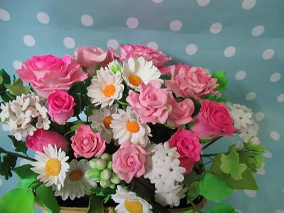 Sugar Flowers and Bloom World Cancer Day Collaboration - Cake by JudeCreations