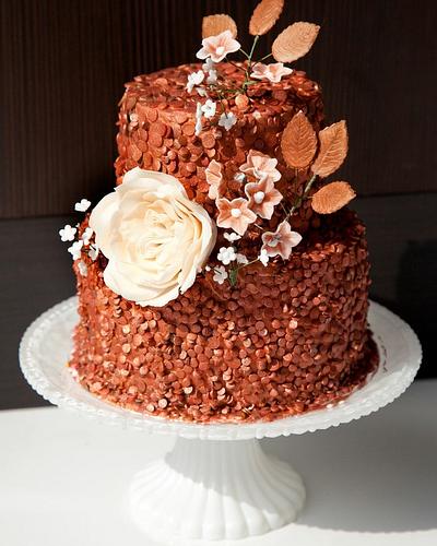 Copper Sequin Cake - Cake by Charlotte