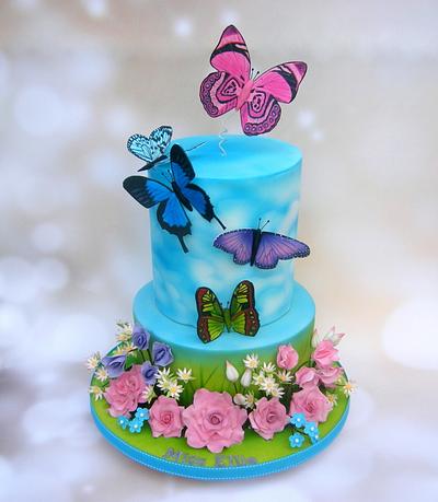 Miss Ellie's butterfly birthday cake - Cake by Karen Geraghty