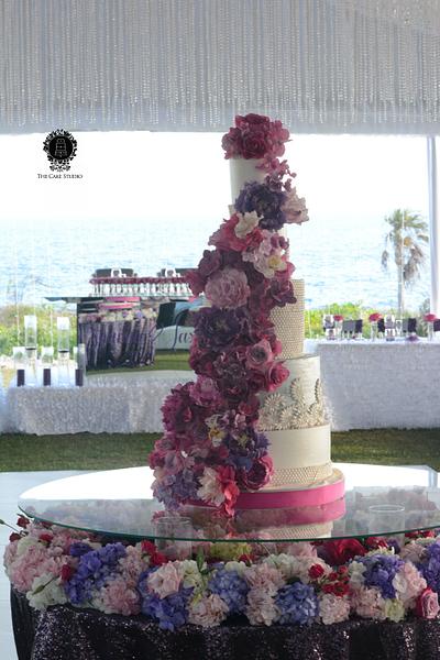 Purple and White Wedding Cake - Cake by Sugarpixy