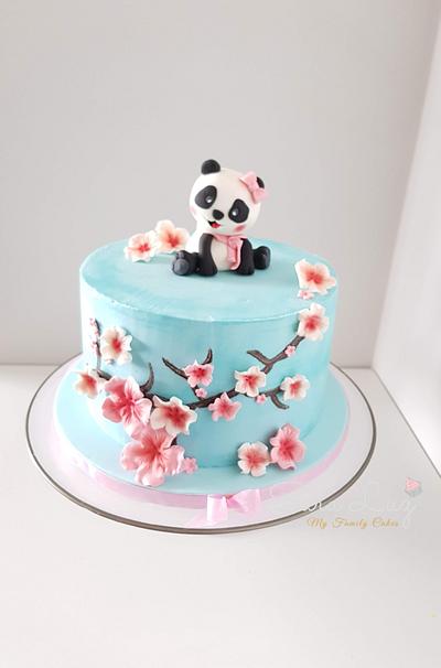 Panda and Cherry blossoms cake - Cake by Sara Luz