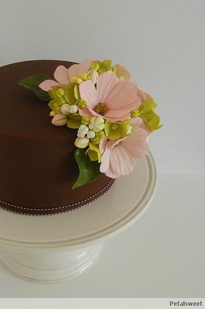 Cosmos on Chocolate - Cake by Petalsweet