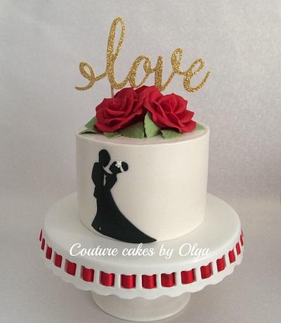 Red roses Valentine's cake - Cake by Couture cakes by Olga