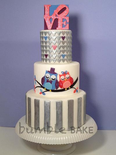 Owl Love Cake - Cake by BumbleBake