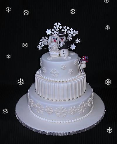 Wedding snowmen  - Cake by Zuzana Bezakova