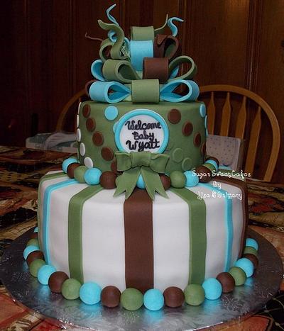 Stripes, Polka Dots, & Bows - Cake by Sugar Sweet Cakes