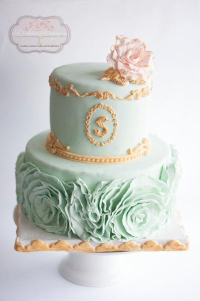 Mint and Gold Couture - Cake by Delicia Designs