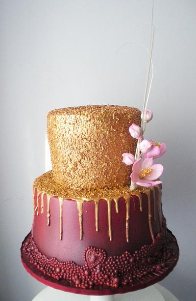 Marsala and gold cake - Cake by Rositsa Lipovanska