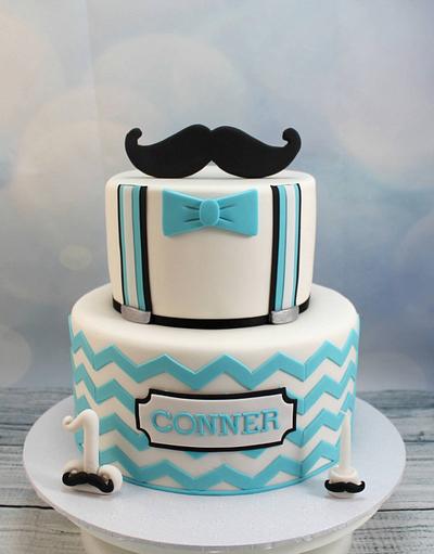 Chevron and moustache 1st birthday - Cake by Kake Krumbs