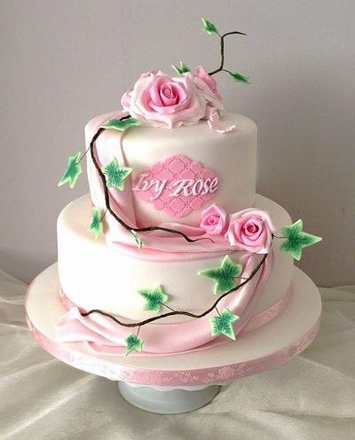 Ivy Rose Christening cake  - Cake by Vicki Graham