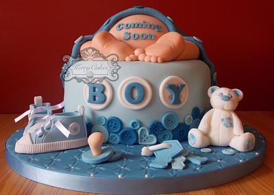 Baby boy coming soon - Cake by kerrycakesnewcastle