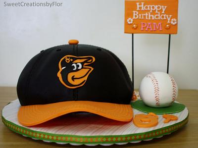 Orioles Baseball cap cake - Cake by SweetCreationsbyFlor