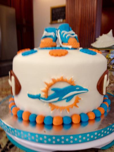 Miami Dolphins Baby Shower Cake - Cake by caymanancy
