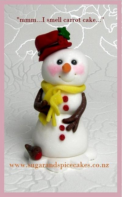 Snowman Christmas Cake Topper - fondant - Cake by Mel_SugarandSpiceCakes