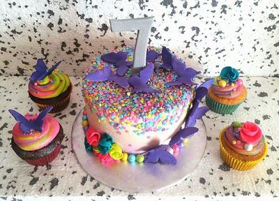 Butterflies and tie dye - Cake by  Pink Ann's Cakes